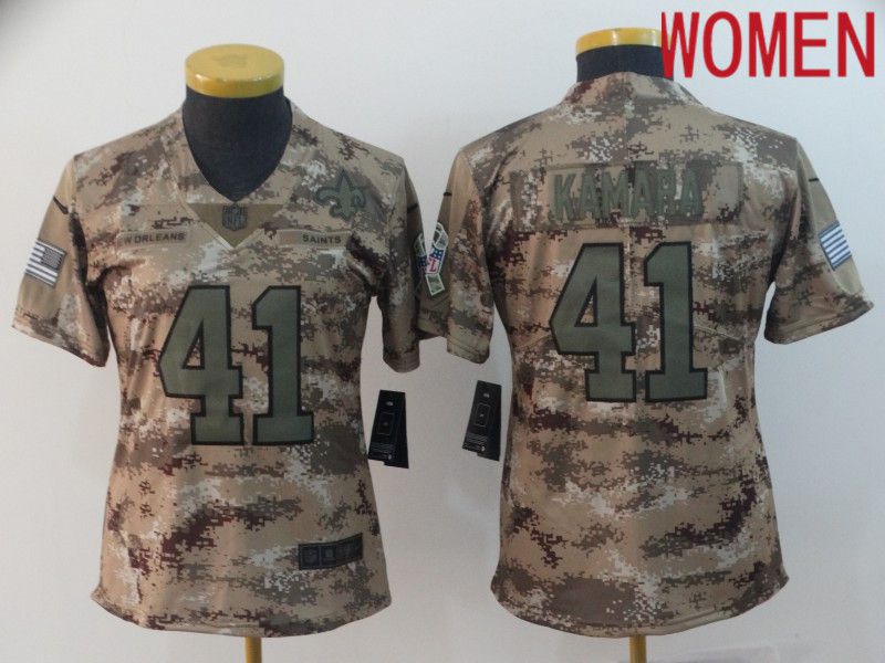 Women New Orleans Saints 41 Kamara Camo Nike Olive Salute To Service Limited NFL Jersey